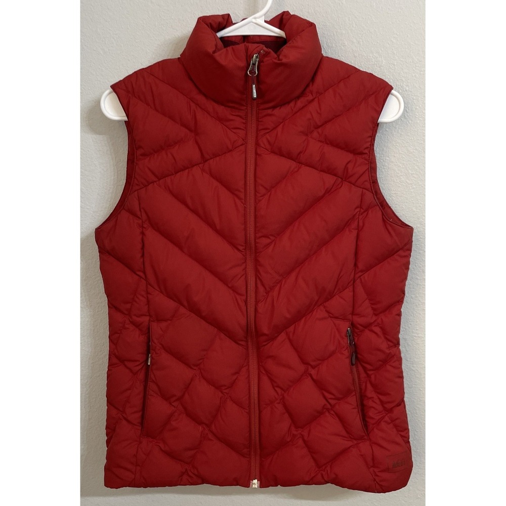 REI Puffer Vest Size Small Red Zip Up Zipper Pockets Red Outerwear Womens